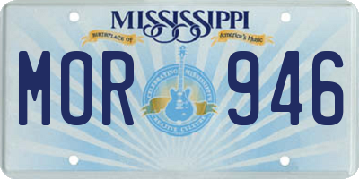 MS license plate MOR946