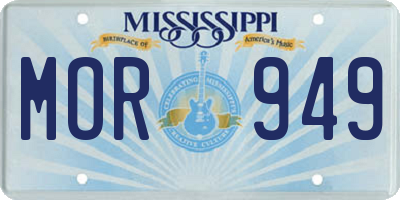 MS license plate MOR949
