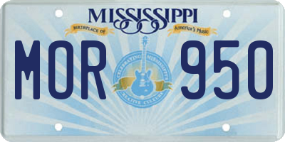 MS license plate MOR950