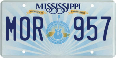 MS license plate MOR957