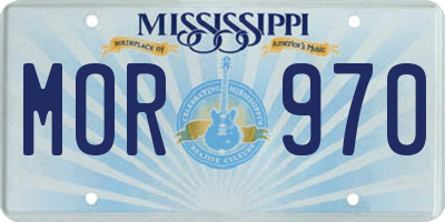 MS license plate MOR970