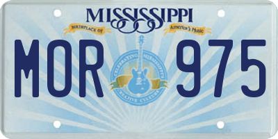 MS license plate MOR975