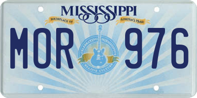 MS license plate MOR976