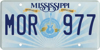 MS license plate MOR977