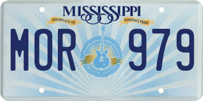 MS license plate MOR979