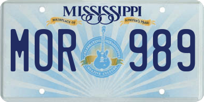 MS license plate MOR989