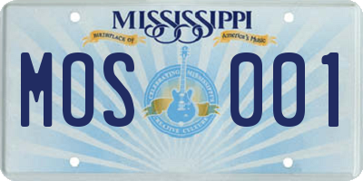 MS license plate MOS001