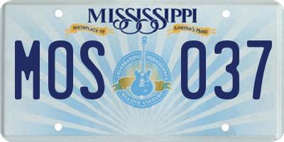 MS license plate MOS037