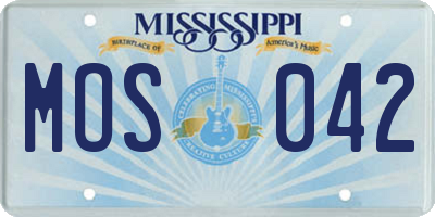 MS license plate MOS042