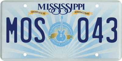 MS license plate MOS043