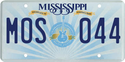 MS license plate MOS044
