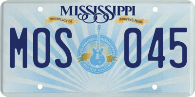 MS license plate MOS045