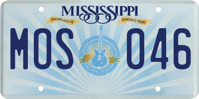 MS license plate MOS046