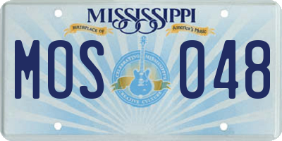 MS license plate MOS048