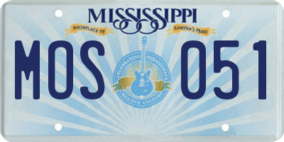 MS license plate MOS051
