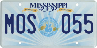 MS license plate MOS055