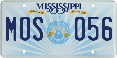 MS license plate MOS056
