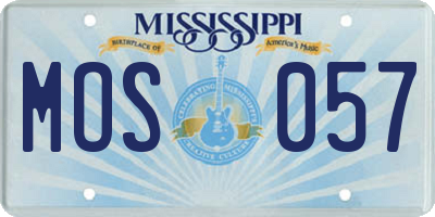 MS license plate MOS057