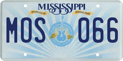 MS license plate MOS066