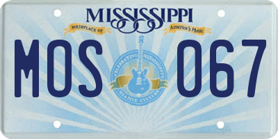 MS license plate MOS067