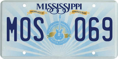 MS license plate MOS069