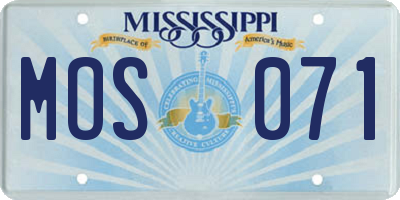 MS license plate MOS071