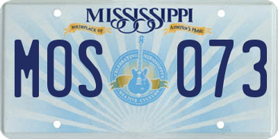 MS license plate MOS073