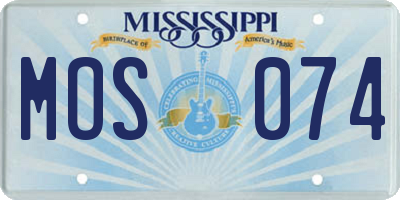 MS license plate MOS074