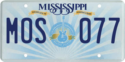 MS license plate MOS077