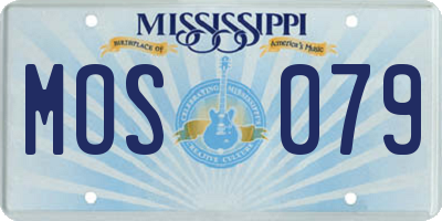 MS license plate MOS079