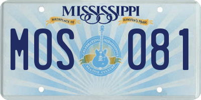 MS license plate MOS081