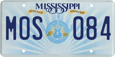 MS license plate MOS084