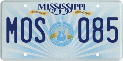 MS license plate MOS085