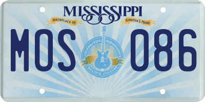 MS license plate MOS086