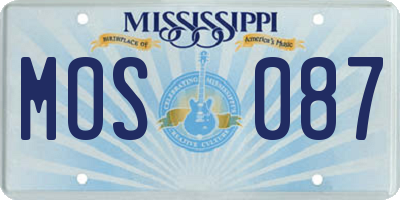 MS license plate MOS087