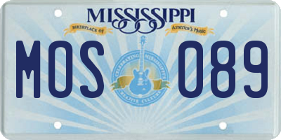 MS license plate MOS089