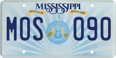 MS license plate MOS090