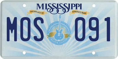 MS license plate MOS091