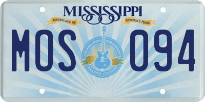 MS license plate MOS094