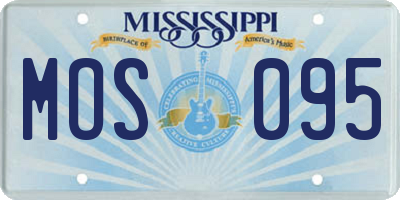 MS license plate MOS095