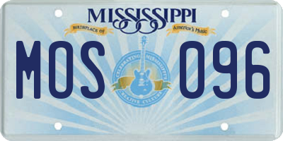 MS license plate MOS096