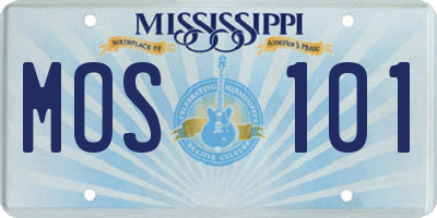 MS license plate MOS101