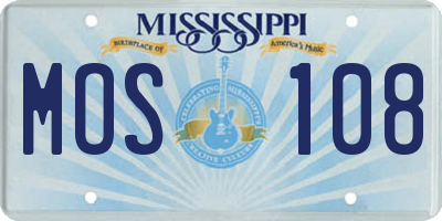 MS license plate MOS108