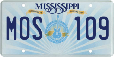 MS license plate MOS109