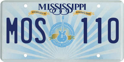 MS license plate MOS110