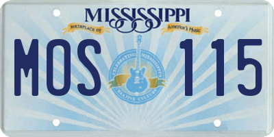 MS license plate MOS115