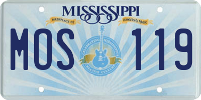 MS license plate MOS119