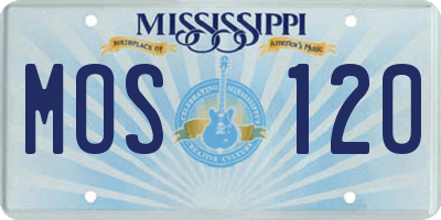 MS license plate MOS120