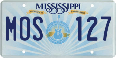 MS license plate MOS127