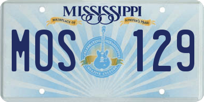 MS license plate MOS129